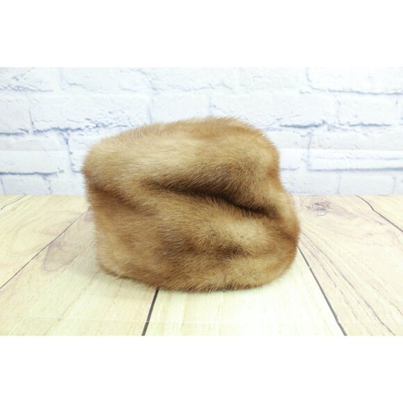 Vintage Camelot New York Women’s Genuine Mink Fur Beret Hat Light Brown main image 8